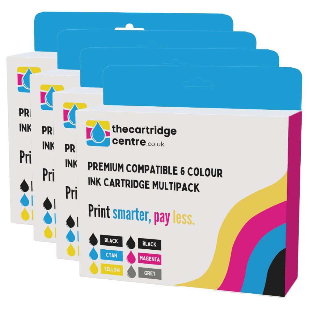 Premium Compatible Canon Pixma MG6340 4 Sets Of 6 High Capacity Ink Cartridges *24 Inks* (PGI-550BKXL/CLI-551BK/C/M/Y/GYXL) - The Cartridge Centre